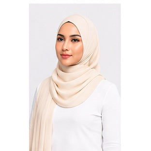 Hijab Mousseline Élégance - Crème